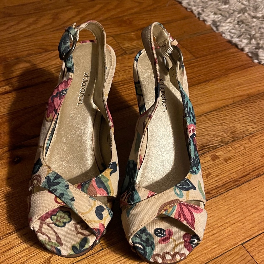 Xhilaration Multicolor Floral Slingback Sandals